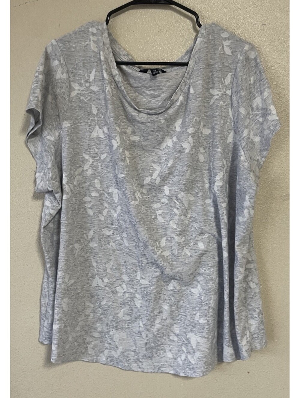 plus Short Sleeve tee shirts for women Simply Vera 2x Floral Grey